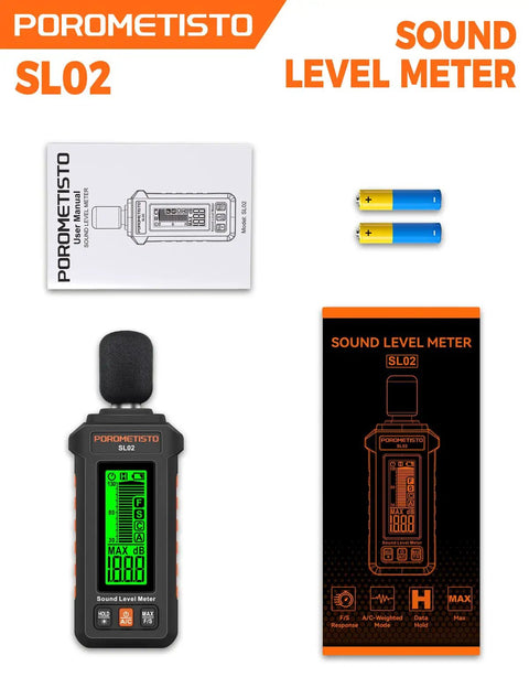 Pro Grade Sound Level Meter With 30 To 130 dB Range, A And C Weighting, Fast And Slow Response Modes, Ultra Accurate For Environmental Noise Monitoring, Workplace Safety, And Sound Checks. handheld sound level meter with manual and batteries