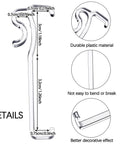 Clear 20 Pack Valance Clips for Horizontal Blinds Total Invisible Hook Set details showing durable plastic construction and sizes.