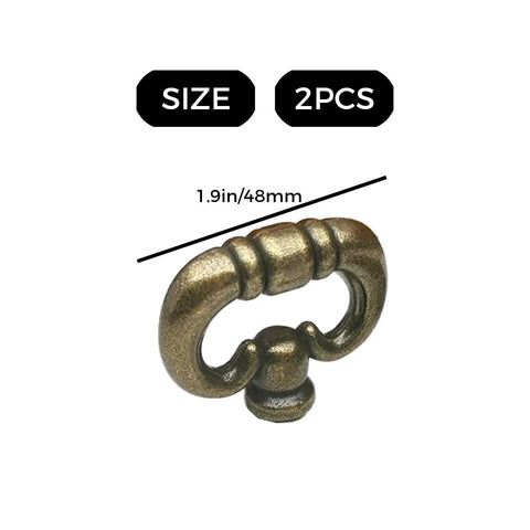 Two Pack Vintage Style Drawer Knob Ring In Antique Bronze, Cabinet Hardware For Kitchen Cabinets, 1.9in size
