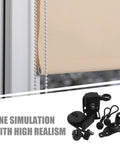 Heavy Duty Bungee Kit End Cap Replacement For Porch Roller Blinds Outdoor Window Shades With Reliable Ball Lock Mechanism And Wind Resistant Heavy Plastic Metal Clips To Keep Stuff Tight In Gusty Conditions. black plastic replacement clips for roller blind cord and end cap