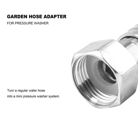 Garden Hose To Quarter Inch Quick Connect Adapter From Three Quarter Inch GHT To Quick Connect For Pressure Washer Stainless Steel