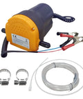 No Sweat Oil Change Pump Extractor With Hose Straight Up 12V Fluid Transfer and accessories including clamps and hoses.