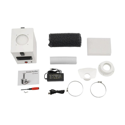 Components of Pro Grade Solder Fume Extractor With 3 Stage Filtration 95 Percent Smoke Capture For Electronics Soldering And Nail Art