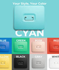 Heavy Duty Locking Cash Box With Key Lock And Built In Money Tray Portable Metal Cash Safe For Cash And Coins Durable Cyan