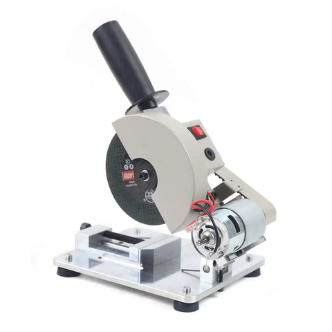 Portable Mini Table Saw Featuring Adjustable Zero To Forty Five Degree Angle Guide Designed For Sharp Wood Metal And Plastic Cuts