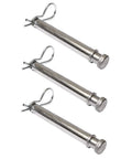 Set Of 3 Tow And Stow Stainless Steel Receiver Hitch Pins With Keeper Clips For No Fuss Built To Last Durable Corrosion Resistant Trailer Hitch Security Easy Install Heavy Duty Anti Rust Design, arranged vertically