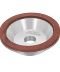 Top Tier Cup Shaped Diamond Grinding Wheel 100mm Rock Solid For Stone Metal And Concrete Sharpening And Grinding Tasks With Smooth Finish, angled view.