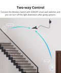 Zigbee 3 Point 0 Wireless Push Button Switch For Smart Home Scenes Two Pack Works With eWeLink App Trigger Actions By Single Tap Double Tap And Long Press, two-way control staircase scene
