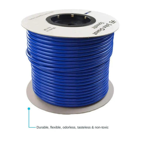 Blue 3/8 Inch LLDPE Plumbing Tubing 500 Foot Flexible Water Line for Home and RV Plumbing on a spool, NSF certified
