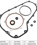 Bulletproof Stainless Steel Primary Cover Bolt Kit With Clutch Gasket For Harley Davidson Touring Models Electra Glide Road King Street Glide 2007 To 2016 showing seals and gaskets.