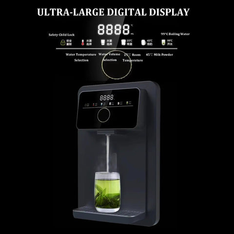 Wall Mounted Water Dispenser With Electronic Lock And Dual Temperature Control for office with digital display
