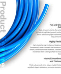 Blue PU pneumatic air hose tubing, 6 mm OD and 4 mm ID, 12 m length, close-up view