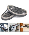 Three Eighths Inch By Thirteen Inch Sanding Belts 20 Pack With 80 120 240 320 400 Grits For Woodworking And Metal Polishing