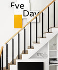 Top Tier Black Wrought Iron Stair Railings And Baluster Posts For Modern Deck Stairs with wooden handrail on stairs.