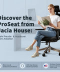 Person sitting on Heavy Duty Ergonomic Mesh Office Chair For Tall Folks With 4D Armrests and 2D Headrest reading a magazine