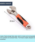 Adjustable wrench part of 19 In 1 Precision Hardware Kit For DIY Home Projects With Screwdrivers Wrenches Hammer Pliers And More Non Slip PVC Handles High Carbon Steel Tools For Auto Repair Woodworking And Everyday Maintenance.