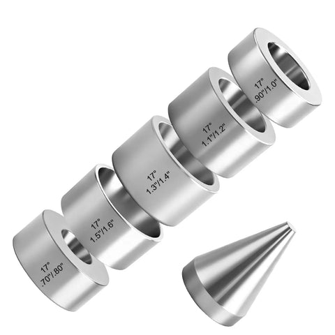 17 Degree Folding Reduction Die Set 5 Piece Pro Grade Heavy Duty Stainless Steel Stabilizer Folding Cone Dies With Size And Degree Markings