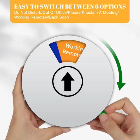 Rotating Privacy Door Sign For Office With Do Not Disturb Out Of Office Please Knock In A Meeting Working Remotely Back Soon Six Modes