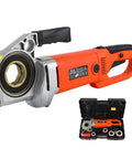 Electric Pipe Threader Machine With 2300 Watt Motor And Four Carbon Steel Dies For Threading One Half To Two Inch Pipes, includes steel dies.