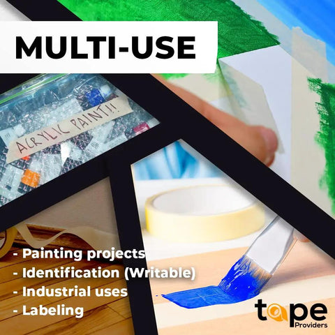 Multi-use 2 Inch Masking Tape For General Painting And Projects, Pro Grade Multi Use Painter Tape, Case Of 24 Rolls in action