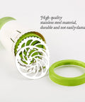 Cilantro And Spice Grinder Manual Stainless Steel Green Easy Clean Kitchen Tool with durable blades and green accents.