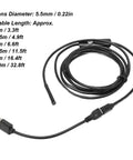 USB Endoscope Camera For Tough Industrial Inspections, 5.5mm Lens, 1 Meter Cable with USB connector, coiled wire
