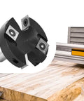 Heavy Duty CNC Spoilboard Surfacing Router Bit with 1/2 Shank and 2-1/2 Cut Dia, shown with slab leveling setup.
