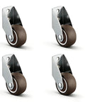 Two Inch Rigid Rubber Caster Wheels Set Of Four Antisag Gate Support Rollers with bronze rubber wheels for smooth gliding.