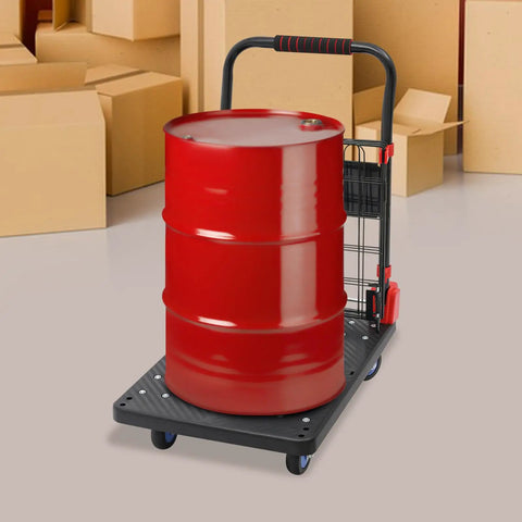 Heavy Duty Hand Truck With Foldable Platform Utility Cart And Removable Side Panel No Sweat Heavy Lifting For Grocery Runs Or Storage Hauls Built Tough And Maneuvers Like A Dream