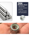 Close-up of 304 stainless steel nut from 130-Piece SAE Lock Nut Set Stainless Steel 304 A2-70 Includes 6-32 8-32 10-24 10-32 1/4-20 5/16-18 3/8-16 1/2-13 Lock Nuts For Gearheads Garage DIY Projects And Heavy-Duty Machinery, highlighting corrosion resistance and durability features.
