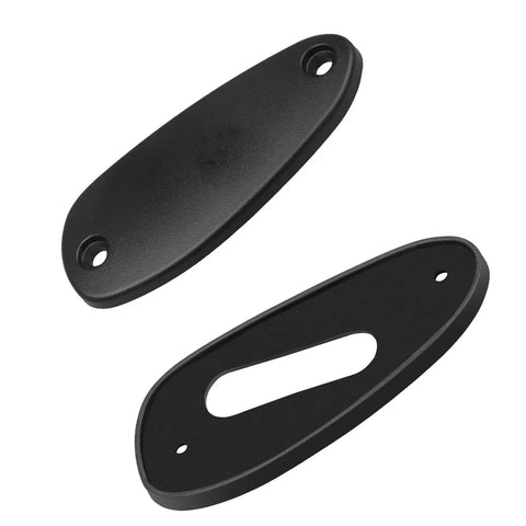 Antenna Hole Plate Cap Cover Kit For Honda Civic 1992 To 2000 Block Off Cap In ABS Plastic With Silicone Gasket Weather Resistant Replacement Part 39152 SR3 A00, showing top and bottom view of the black cap with gasket holes.