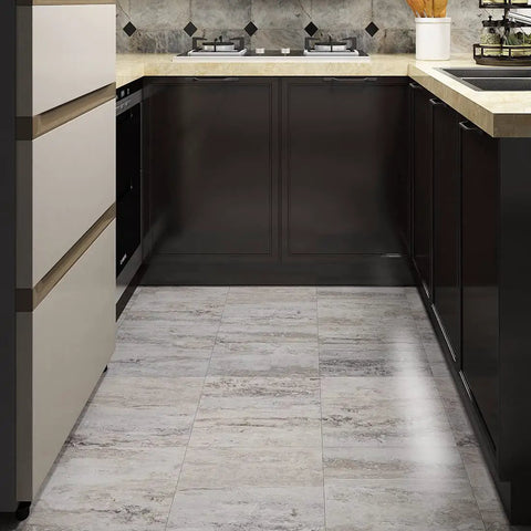 32 Pack Peel And Stick Vinyl Floor Tiles 12x12 Inch Waterproof Removable Sheet Flooring For Kitchen with Retro Laminate Look