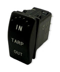 12V Weather Resistant Ready To Roll Reverse Polarity Switch Kit with Labeled Solenoid showing rocker switch marked 'In Tarp Out'.
