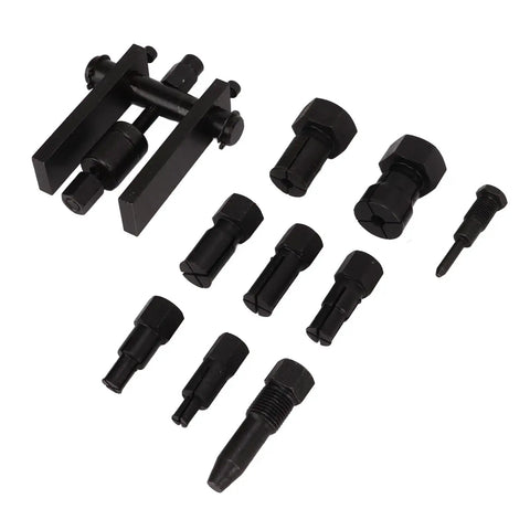 Pro Heavy Duty 5 Ton Bearing Splitter Tool Kit With Axle Puller Separator For Motorcycle Wheel Hub Removal Built Tough For Shops And Riders Handling Demanding Maintenance Work With Secure Metal Storage Case Included, black steel puller set