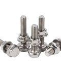 Stainless Steel M6 External Hex Head Flange Bolts And Nuts Kit 20 Sets M6x45 Length for even load distribution.