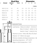 Technical dimensions and specifications for Pro Grade 100 Piece Heat Shrink Spade Fork Wire Connectors Kit For 22-16 Gauge.