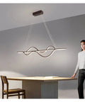 Hot 1000mm Dimmable Modern Led Pendant Lights for Dining Room Kitchen Room Bar Hanging Pendant Lamp Fixtures Led above a table.
