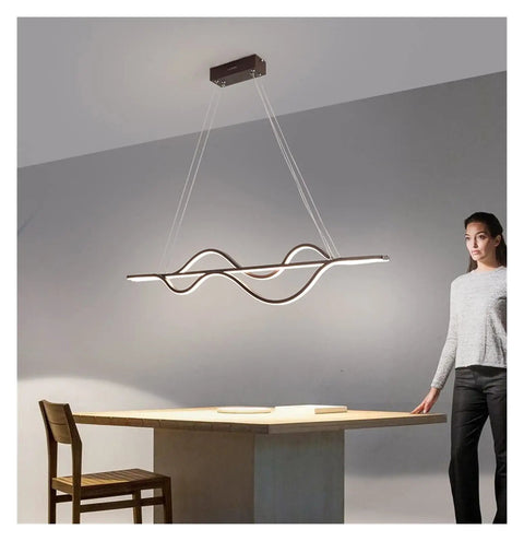 Hot 1000mm Dimmable Modern Led Pendant Lights for Dining Room Kitchen Room Bar Hanging Pendant Lamp Fixtures Led above a table.