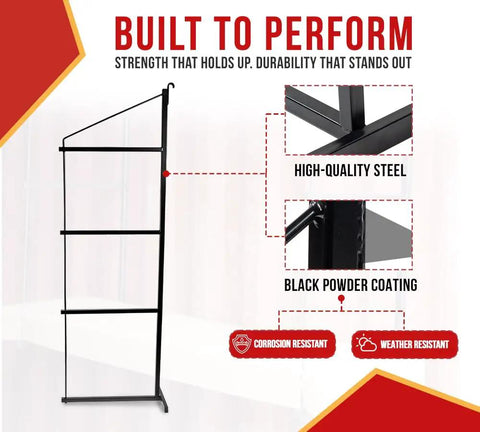 4 Pack Heavy Duty Shelf Brackets With Hooks For Shipping Containers And Trailers Rock Solid Black Powder Coated Steel hook detail with corrosion resistance.