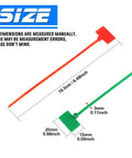 Diagram showing dimensions of 6-inch nylon cable marker ties with 6 color options, part of Nylon Cable Marker Ties Set For DIY Pros.