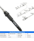 2 In 1 Soldering Iron And Hot Air Rework Station With LED Display, showing soldering iron and specifications chart