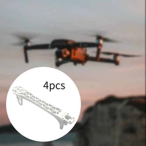 4 Piece Quadcopter Frame Kit With Nylon Construction, Easy Install, image of white drone frame arm with quadcopter in background