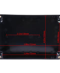 Interior dimensions of Rugged ABS Plastic Junction Box Enclosure for Electronics Projects, black, with detailed measurements.