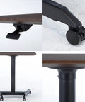 Smooth Rolling Mobile Laptop Cart With Height Adjustable Desk On Wheels For Home Office And Living Room Use featuring sturdy surface and brake wheels.