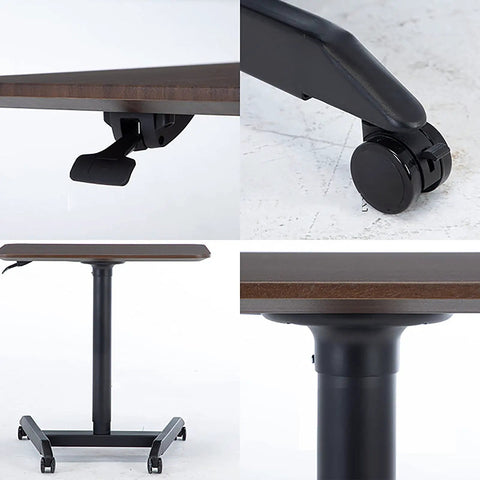 Smooth Rolling Mobile Laptop Cart With Height Adjustable Desk On Wheels For Home Office And Living Room Use featuring sturdy surface and brake wheels.