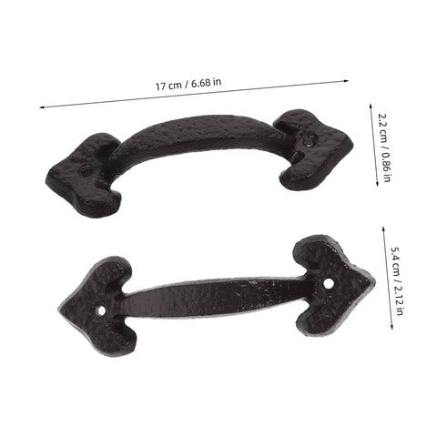 Retro Style Cabinet Door Pull Handles 1 Set Sturdy Furniture Grips For Cabinets Closets And Dressers Vintage Design Easy To Open No Burrs For A Comfy Touch with dimensions shown.