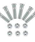 Six Sets Of Wheel Studs With Nuts For Trailers 2000 Lb To 3500 Lb Axles With 1/2-20 UNF Thread 0.54 Inch Spline 0.69 Inch Head
