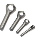 Slick Four Piece Countersink Chamfer Deburring Tool Set For Flawless Hole Beveling Two To Twenty Mm showing four steel bits with tapered ends.