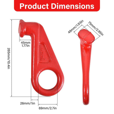 Heavy Duty Forged Steel Container Lift Hooks With Clear Left And Right Markings For Easy Accurate Installation And Fewer Shipping Mishaps Built Tough For Industrial Use In Containers And Shipyards Improving Safety And Cutting Install Time dimensions