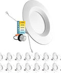 16-Pack 5/6 Inch Recessed LED Can Lights Dimmable Wet Rated IC Rated ETL Listed With Five Color Temperatures shown with color options.